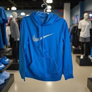 Nike Therma Fit Mens KO Flash Swoosh Hoodie pullover Sweatshirt M 620171 Blue